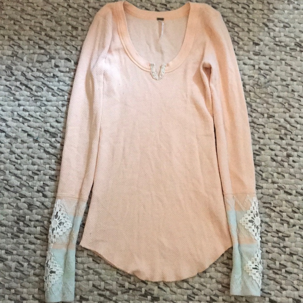Free People Waffle Shirt